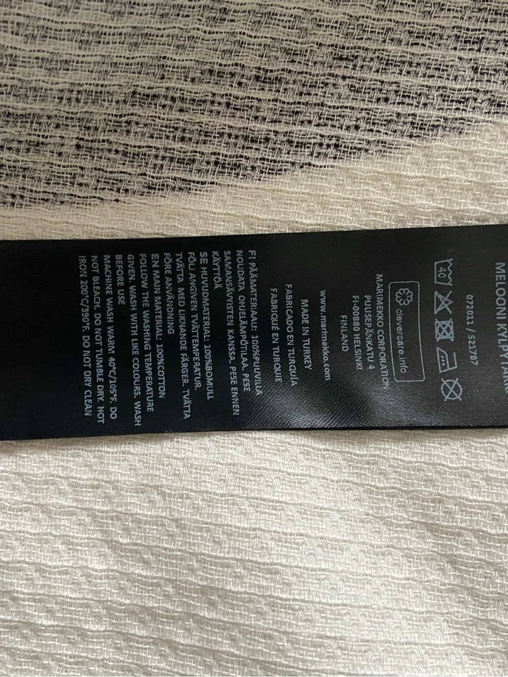 Marimekko Melooni Bathrobe Grey Cotton Waffle - Picture 5 of 7